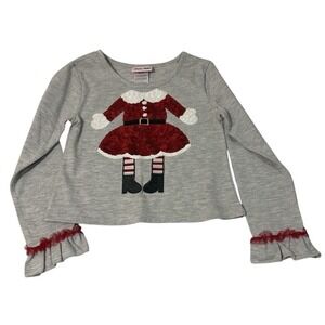 NWT‎ Little Lass Girl Christmas Dressy Shirt Top Girls Size 5 Mrs. Santa Claus!